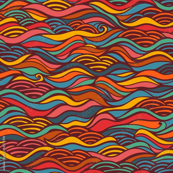 Fototapeta Seamless waves texture,wavy background.Copy that square to the s