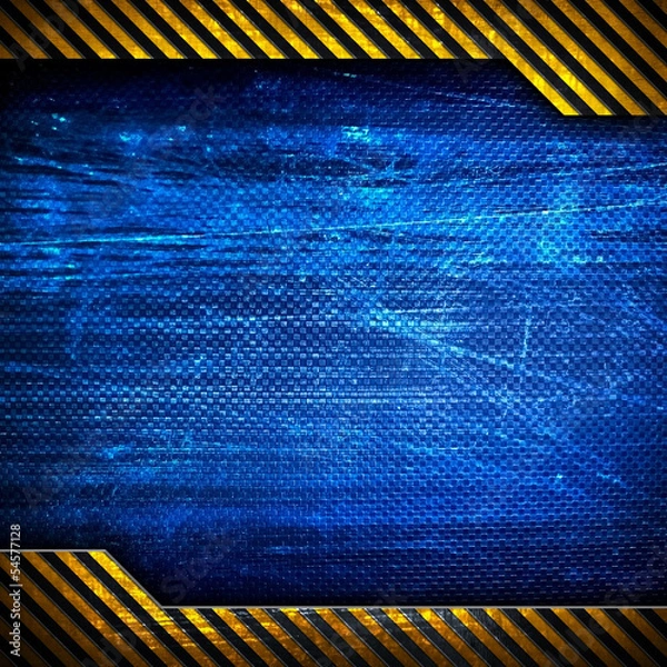 Fototapeta metal template with warning stripes