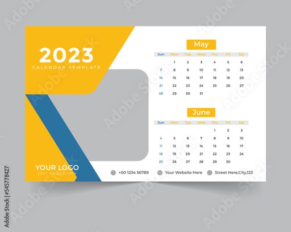 Fototapeta desk calendar template for new year 2023