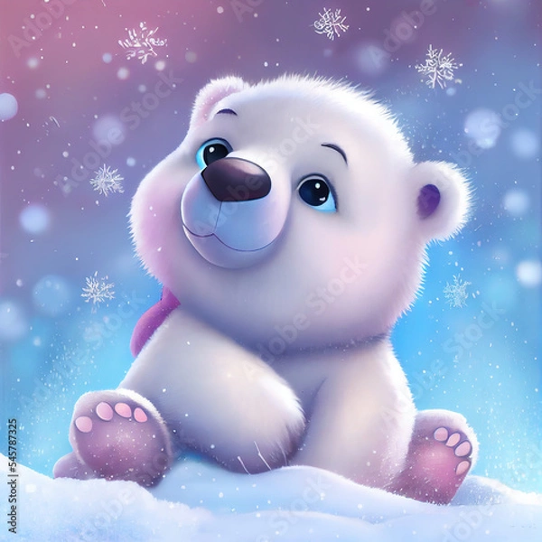 Obraz polar bear in snow