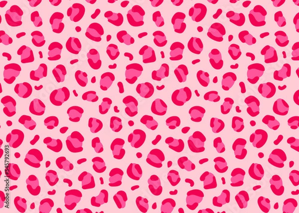 Obraz Seamless pattern. Leopard pink spots on a pink background, fashionable leopard pattern.