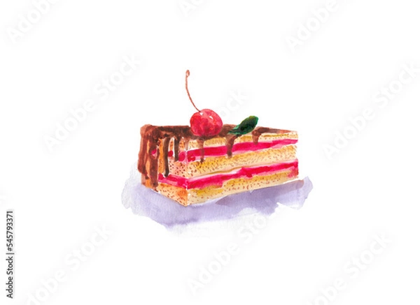 Fototapeta cake with cherry