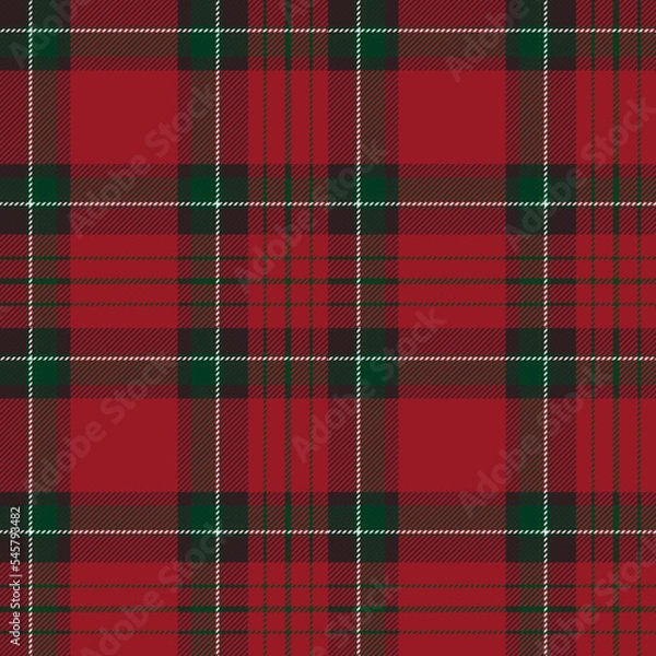 Fototapeta Christmas tartan plaid. Scottish pattern fabric swatch close-up. 