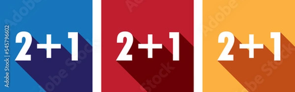 Obraz Two plus one vector banner, marketing strategy.