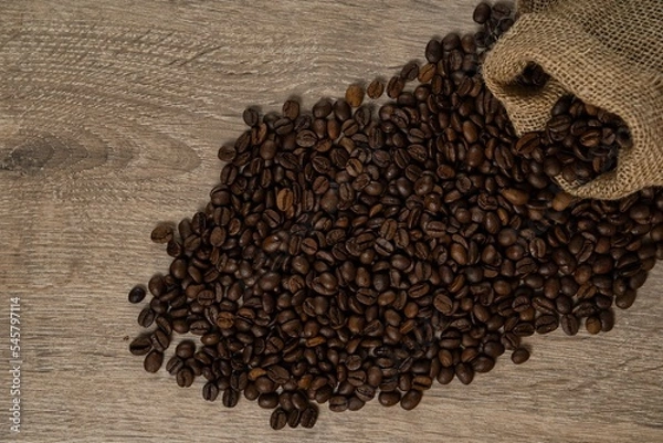 Obraz Closeup of brown roasted coffee beans background