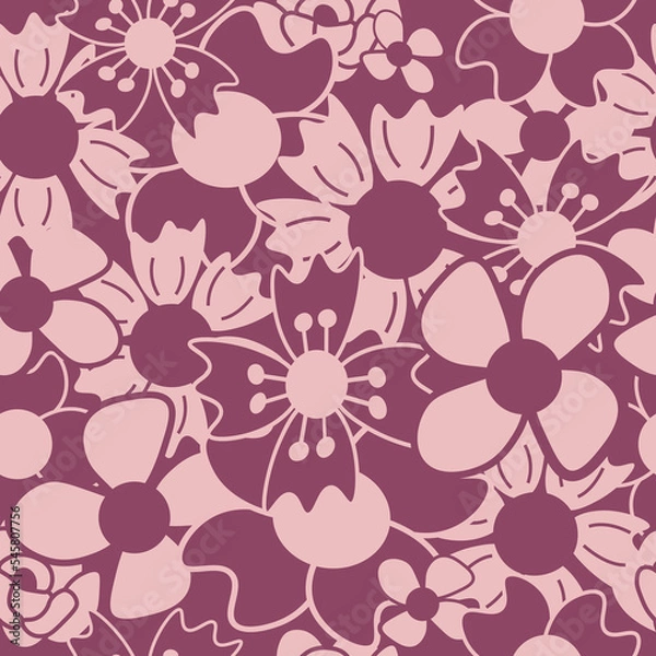 Fototapeta seamless pattern with flowers
