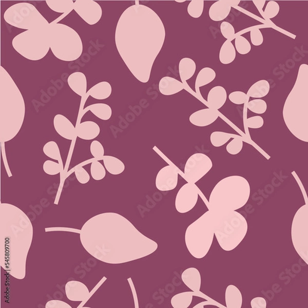Obraz seamless pattern with pink flowers and leaves