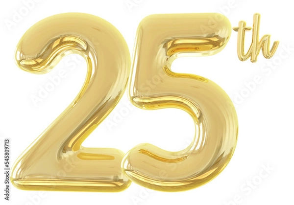 Fototapeta numbers 25th anniversary gold