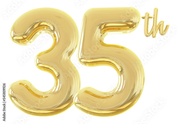 Fototapeta numbers 35th anniversary gold