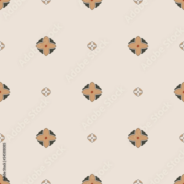 Fototapeta Seamless pattern with ornament. Small elements. Boho style. 