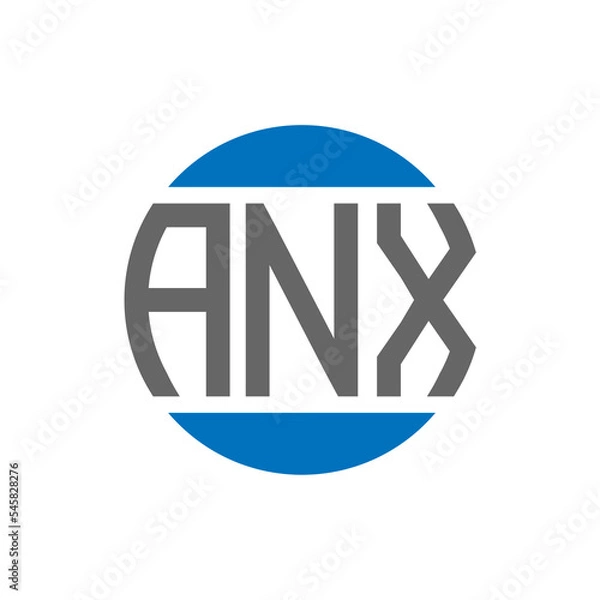 Fototapeta ANX letter logo design on white background. ANX creative initials circle logo concept. ANX letter design.