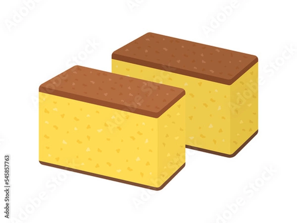 Fototapeta カットしたカステラのイラスト