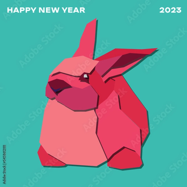 Obraz postcard new year 2023 rabbit paper