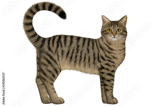 Fototapeta キジ猫のイラスト