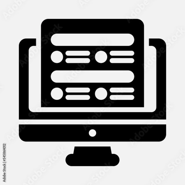 Obraz Online test icon in solid style, use for website mobile app presentation