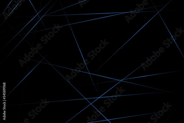 Fototapeta Abstract black with blue lines, triangles background modern design. Vector illustration EPS 10.
