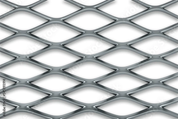 Fototapeta Standard (Raised) Expanded Metal grid top view - 3d rendering