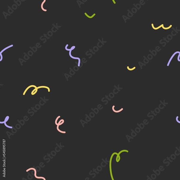 Obraz Hand drawn abstract vector graphic clipart doodle line shapes seamless pattern.Trendy modern line design concept.Vector minimal fashion contemporary art seamless pattern.Trendy fabric print pattern.