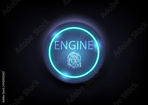 Fototapeta Push botton switch engine