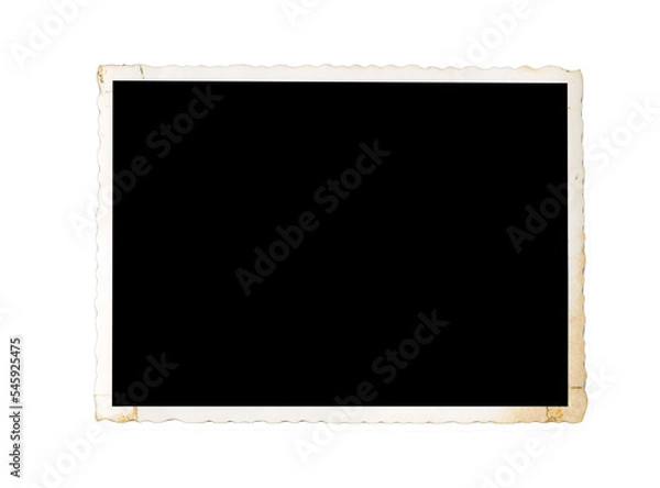 Fototapeta Real old photo with clipping path for the inside, blank retro frame