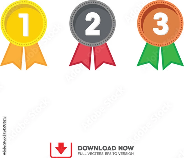 Fototapeta ilustration vector object of rank winnwer icon