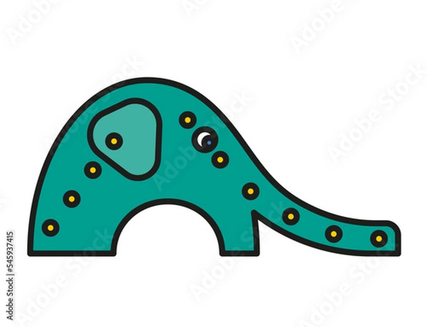 Fototapeta Childrens slide elephant icon color outline vector.