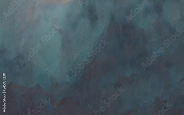 Fototapeta contemporary abstract paintings on the art studio. Nonfigurative abstract paintings of the artistic colorful stains and strong brush texture