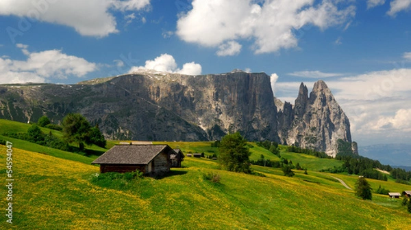 Obraz Seiser Alm mit Schlern im Hintergrund