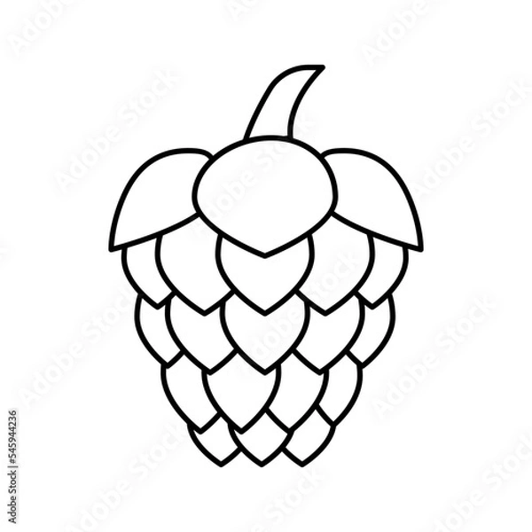 Fototapeta hops beer production line icon vector illustration