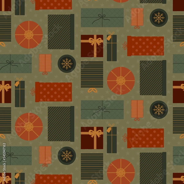Fototapeta Seamless Christmas Gift / Present pattern