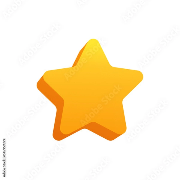 Obraz 3d star icon or button isolated. Vector illustration. 