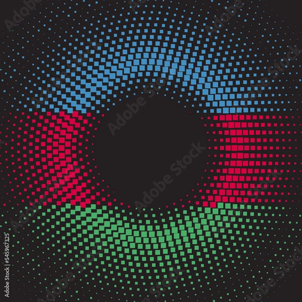 Obraz 007 Half tone square round gradient template Azerbaijan flag