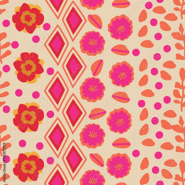 Obraz Vector seamless repeat pattern print background