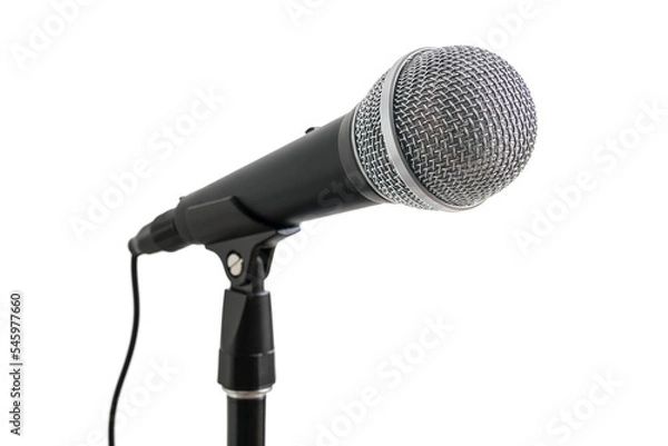 Fototapeta Microphone isolated on transparent background.