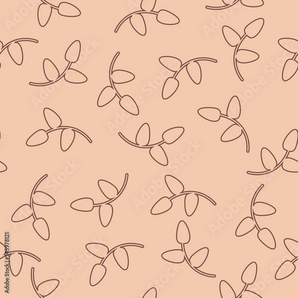 Obraz nature vector contours of twigs seamless pattern