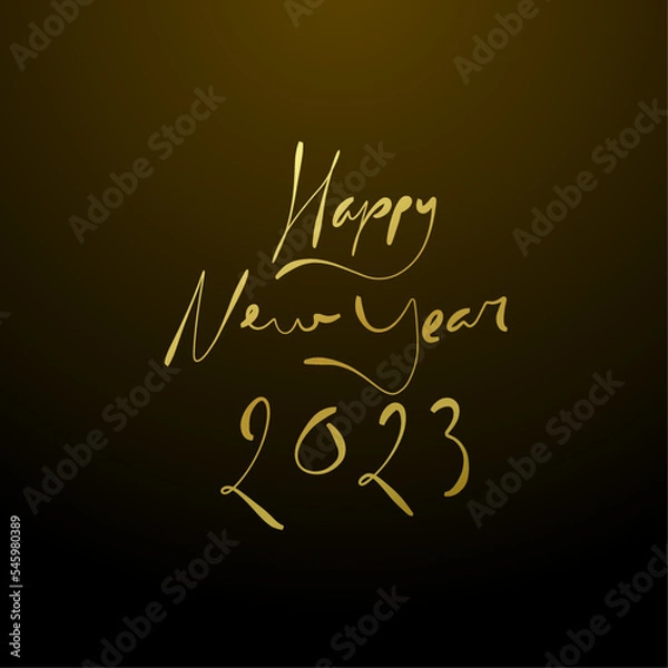 Obraz Happy new year 2023. Stylish elegant black background