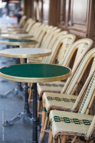 Fototapeta Close up of a terrace in Paris. No people