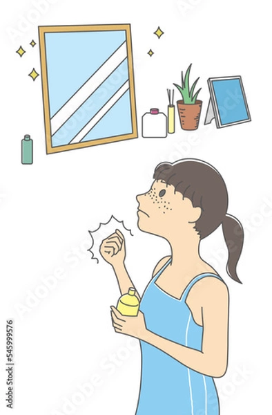 Fototapeta 理想の自分になれるよう努力する決意をした女性