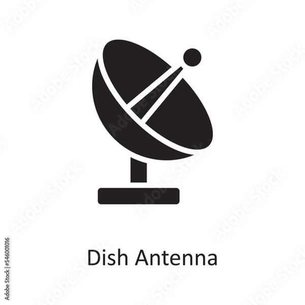 Obraz Dish Antenna Vector Solid Icon Design illustration. Cloud Computing Symbol on White background EPS 10 File