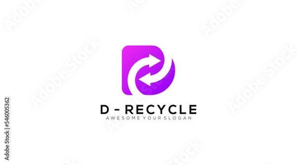 Obraz Letter d recycle vector logo design template
