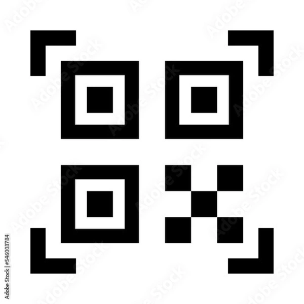 Fototapeta QR code black icon