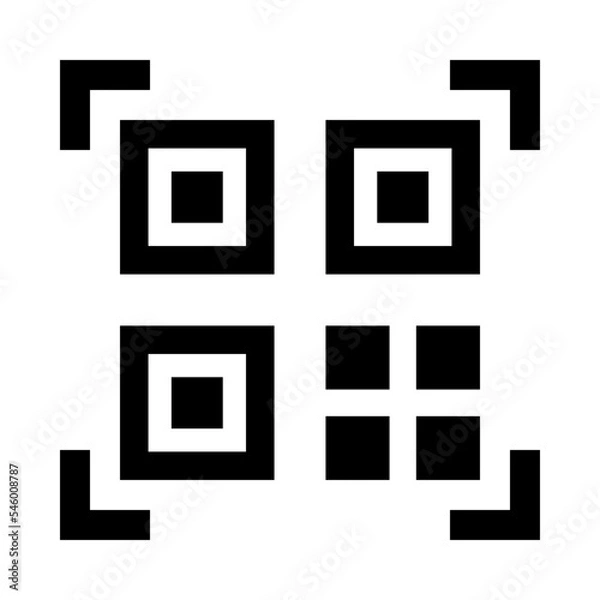 Fototapeta QR code black icon