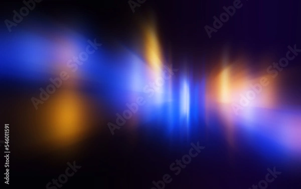Fototapeta Dark fractal, abstract background. Bright neon lines, waves. Blurred laser shapes