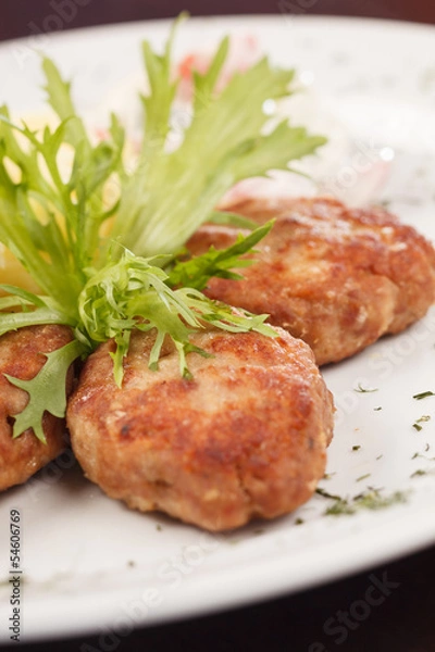 Fototapeta cutlets with potatoes