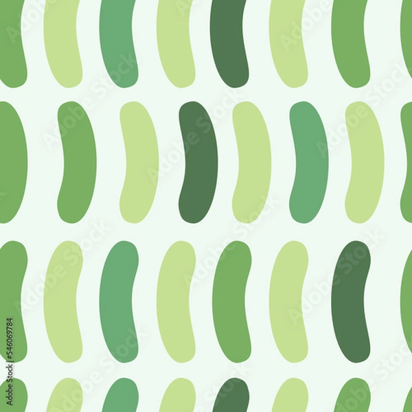 Obraz Green ovals horizontal seamless vector abstract pattern