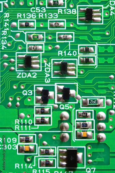 Obraz Texture, Green circuit board