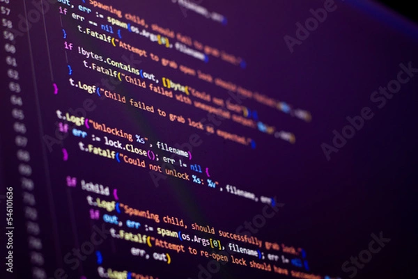 Obraz Software coding with backend. Can be used as background.