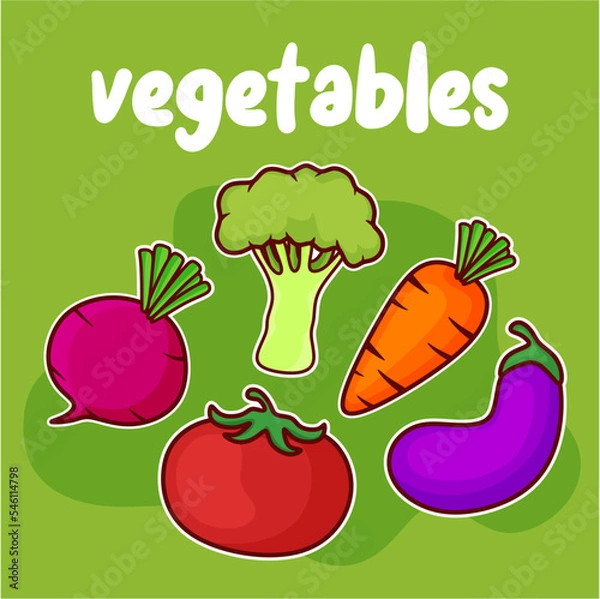 Obraz vegetable set vector