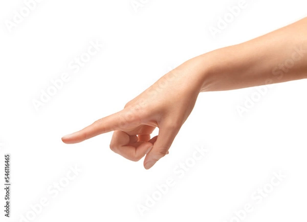 Obraz Woman's Hand Points a Fnger.