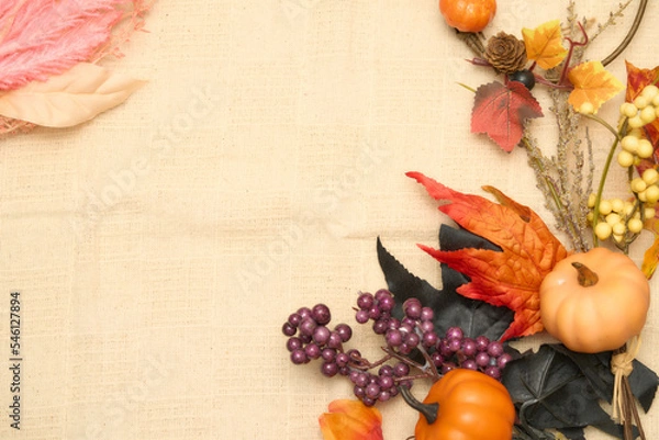 Obraz 秋っぽい小物とコピースペース